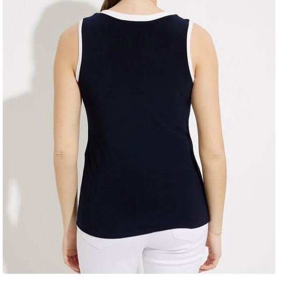 Jones of New York Sport Navy & White Contrast Trim Sleeveless Tank Size Small - Picture 3 of 13